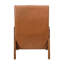 Chaise d'appoint en similicuir brun et meubles en bois d'hévéa massif avec revêtement