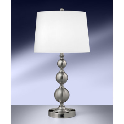 28" Twin-light Brushed Steel Convenience Lamp