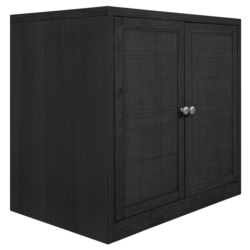 Gerardi Solid Wood And Oak Veneer Sideboard/Buffet, Black