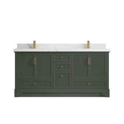 Alys 72'' Free Standing Double Bathroom Vanity with Quartz Top  (Pulls Option)