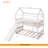 Twin Over Twin Bunk Bed With Slide, House Bed With Slide, White
