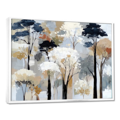 «White and Black Birch Trees Forest Panorama - Birch», reproduction d'art sur toile