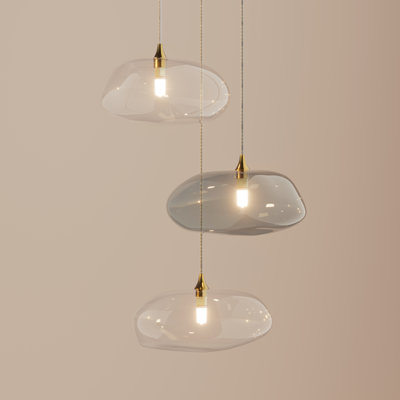 Kloud 3 Small Globe Lights In Mixed Glass Colors