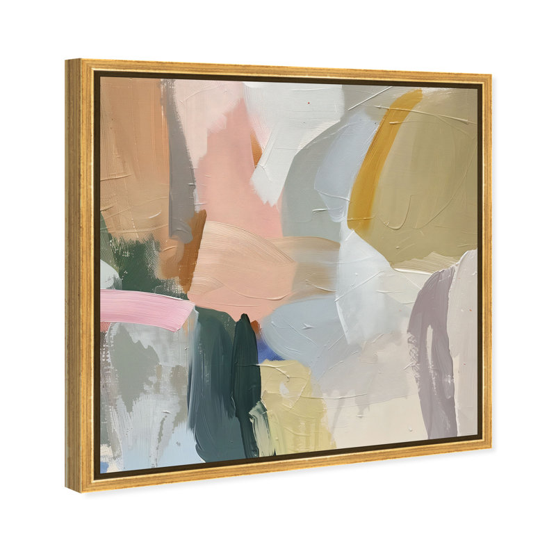 Whirling Palette I Canvas Abstract Print by Oliver Gal, Black Frame, 12 x 12, 13"H x 13"W, Gold Frame