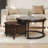 Nesting Coffee Table Set with Glass and Solid Wood Frame-949323508