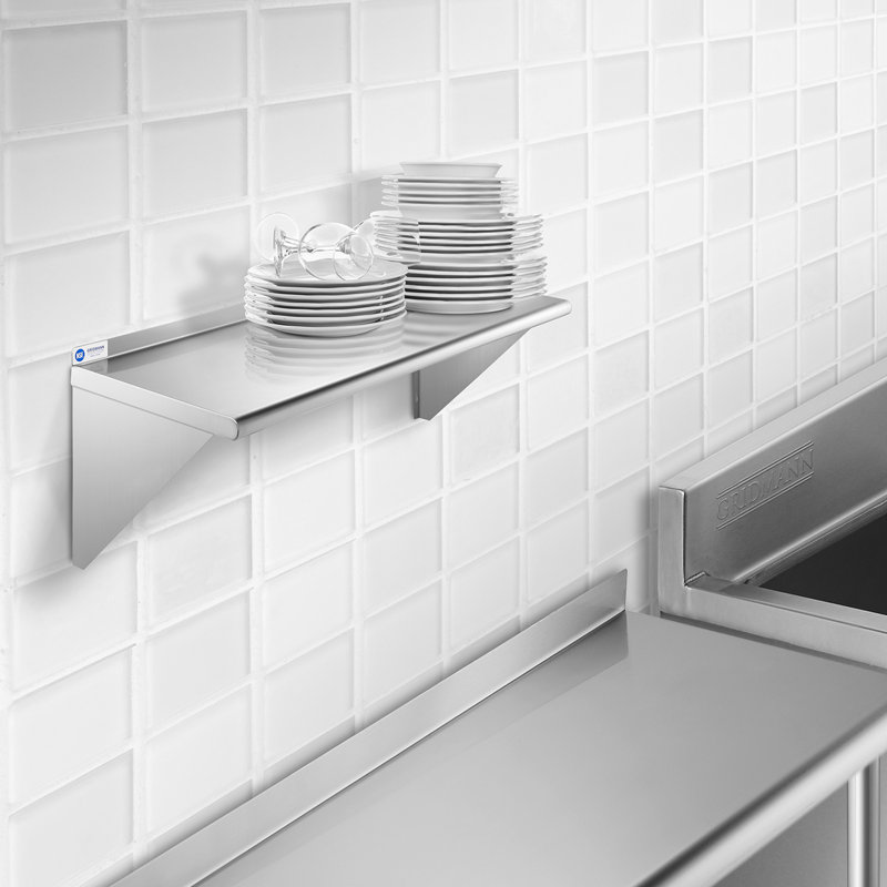  NSF Stainless Steel Wall-Mount Shelf by Latitude Run, 18.5" H x 36" W x 12" D