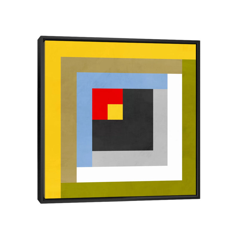 Albree Modern Color Stacks lll, impression sur toile, H 18 po x l 18 po x P 1,5 po, Toile avec cadre noir, Pas de tapis