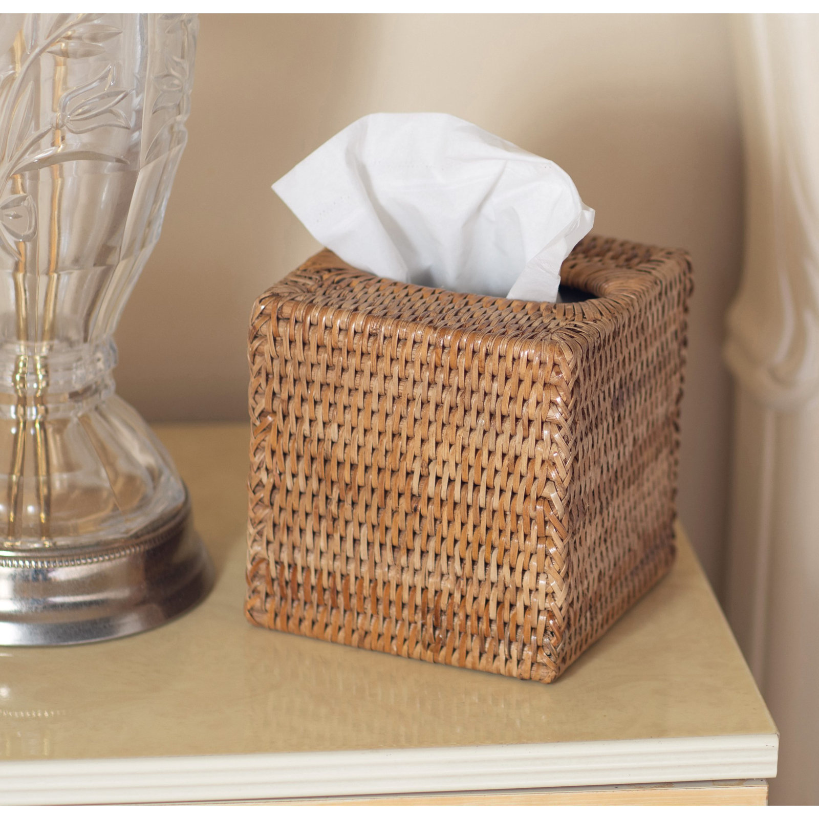Bathroom Storage Container, Honey Brown