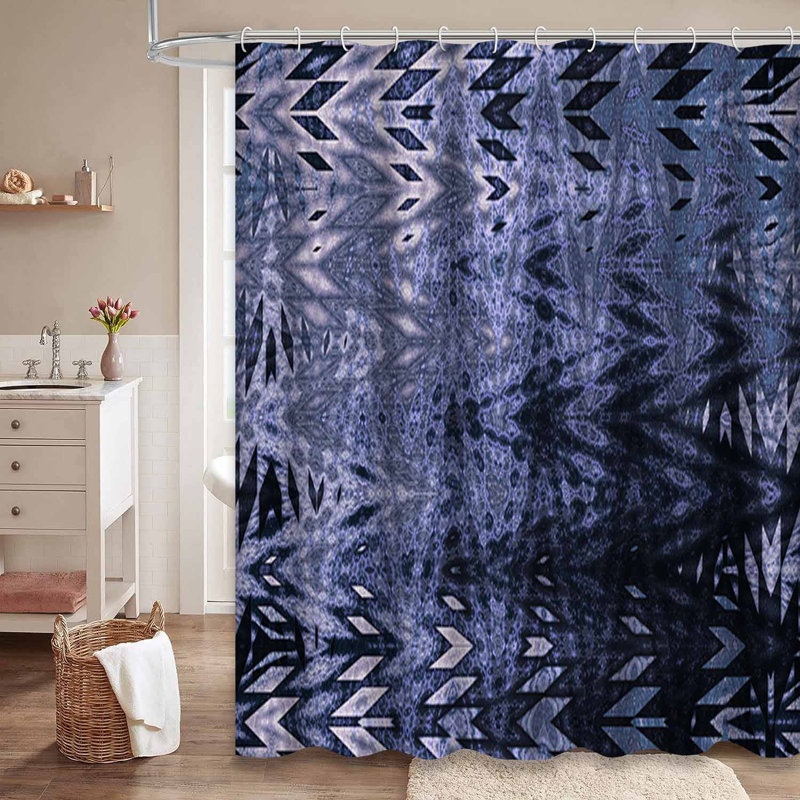 Rideau de douche bleu imperméable, rideaux de douche pour la salle de bain avec 12 crochets, 72" L x 78" W