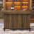 57.48-Inch Bar Table, Industrial Counter Height Pub Table with 2-Tier Storage, Rectangular Home Bar Unit with Metal Footrest for Home Kitchen, Dining Room, Bistro, Rustic Brown