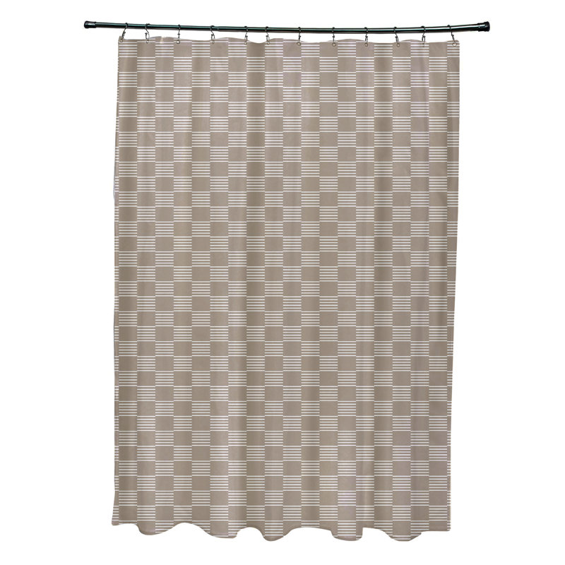Rideau de douche simple à motif géométrique Lumri, Beige