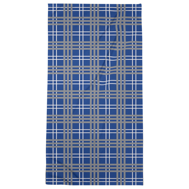 Serviette de plage de luxe Seattle football, Bleu / blanc / argent, Microfibre