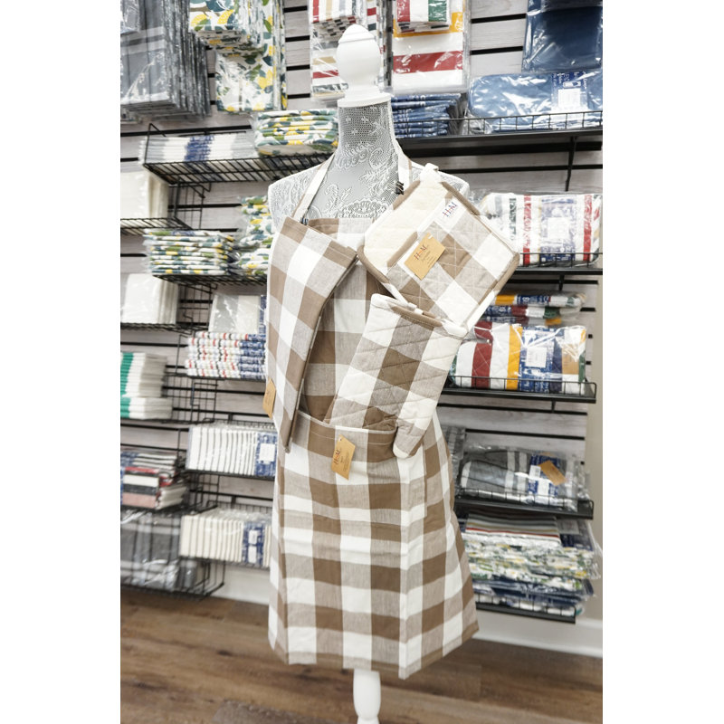 Plaid Cotton Bib Apron