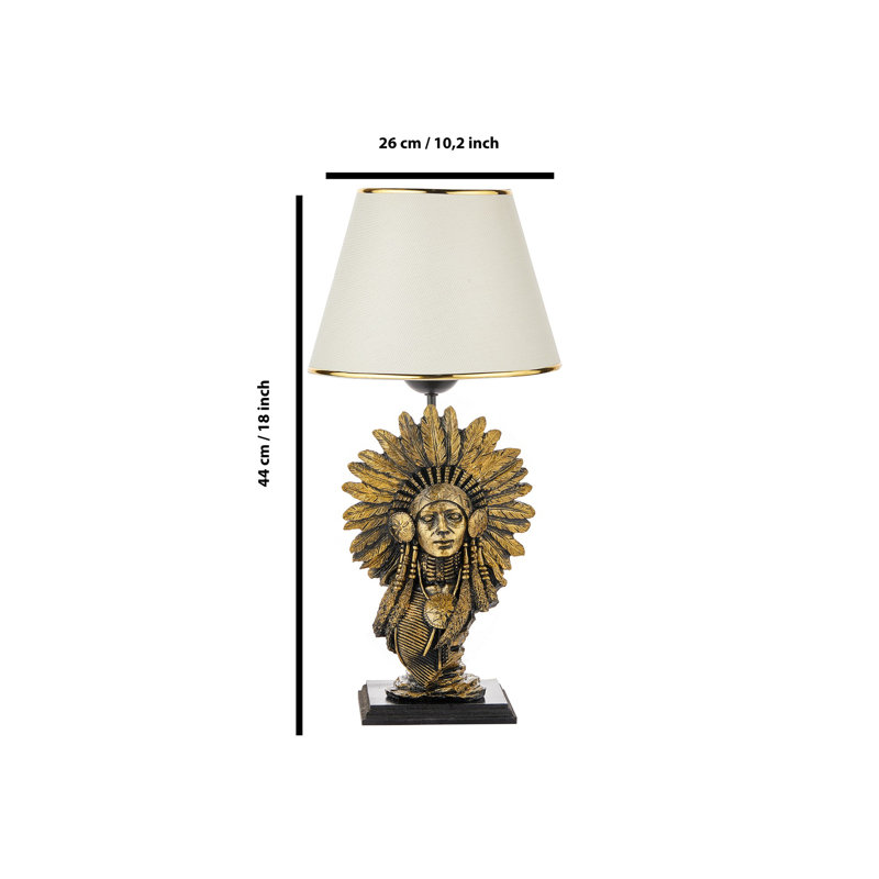 Lampe de table Danyale, Or, Blanc