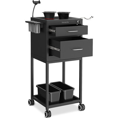TASALON Multifunctional Utility Cart with Lockable Drawer