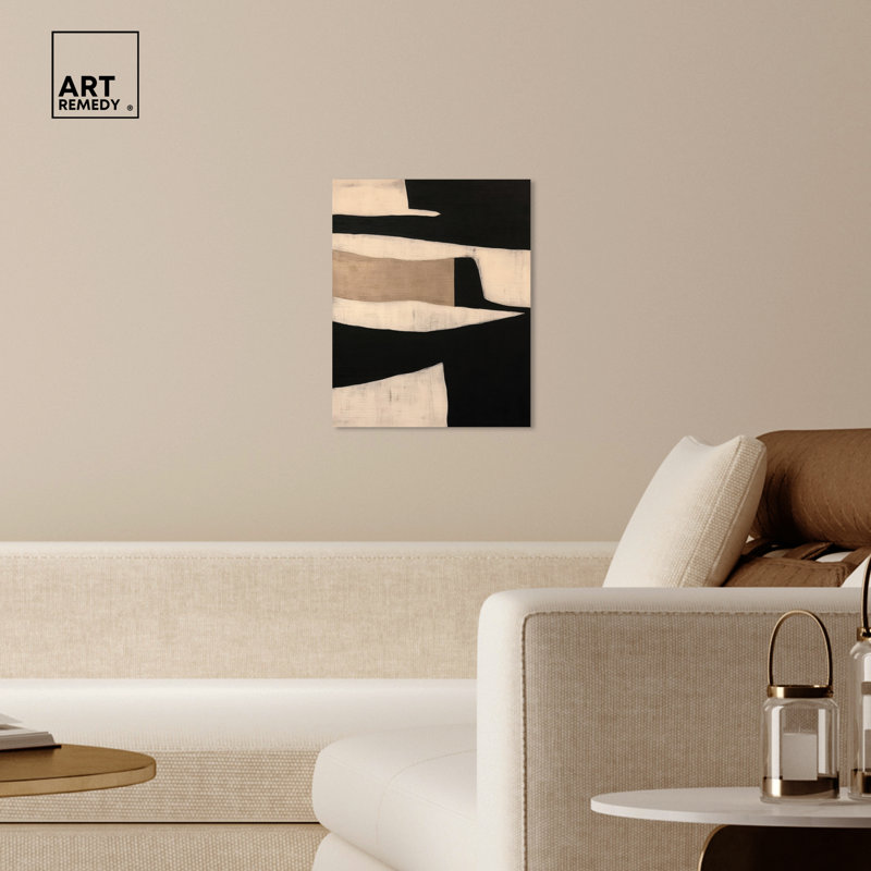 Modern Earth Tone Abstract Canvas Wall Art, 20" x 16"