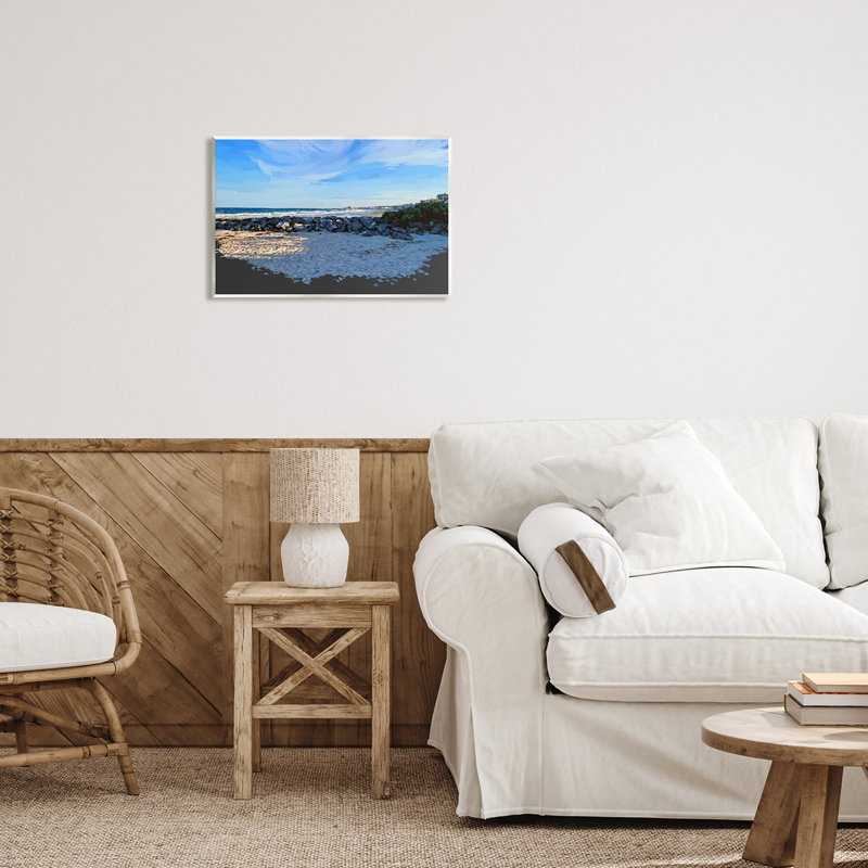 Rocky Beach Coast Horizon Landscape 19 x 13 MDF Wall Art