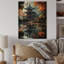 Art asiatique, pagode sereine IX - reproduction asiatique sur bois de pin naturel-784917372