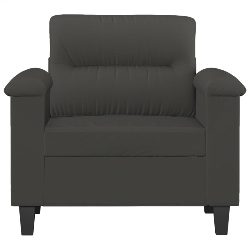 Chaise rembourrée en tissu microfibre Oriol, 100 % polyester gris foncé