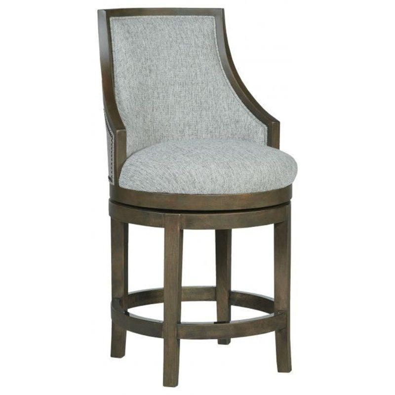 Tabouret de comptoir 26 po Robroy, Noyer, Fumée 9508, Small Nickel