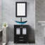 Ensemble de meuble-lavabo simple 24 po avec plateau en contreplaqué et pieds en bois massif -1496676726-1496676727