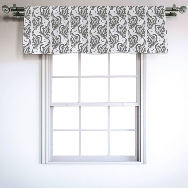 Sateen Damask Ruffled Window Valance