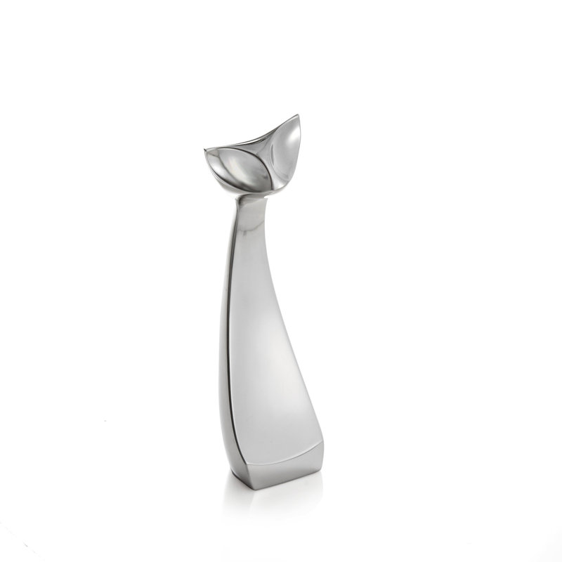 Nambe Cat Figure, 9" H x 8" W x 5" D