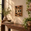 Tableau mural en textile de raphia Kuba africain avec cadre en teck 40,6 x 50,8 cm (16 x 20 pouces) Style 7