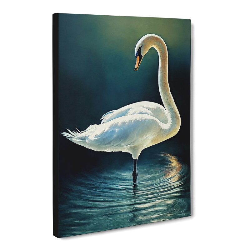 Swan Expressionism - Wrapped Canvas, 50cm H x 35cm W x 3cm D