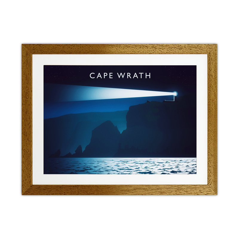 Cape Wrath by Richard O'Neill - Print, 33.5cm H x 43.5cm W x 3cm D, Brown Framed