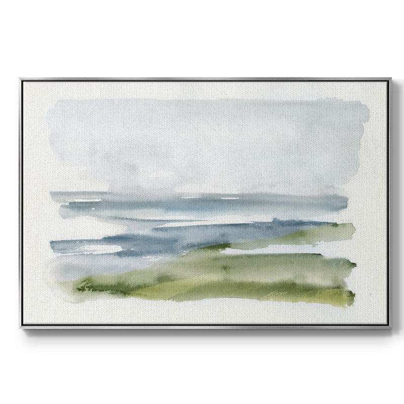 «Coastline Splash I», reproduction sur toile, Argent, H 25 po x l 37 po x P 2 po