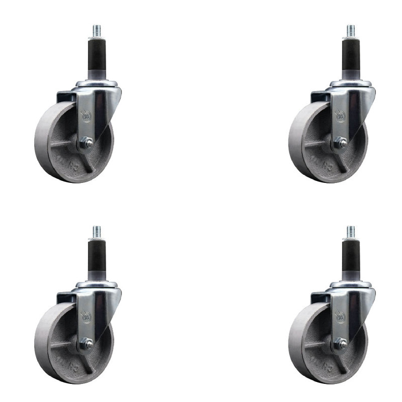 Ensemble de roulettes extensibles semi-pivotantes 1-1 / 8 pouces avec frein SCC