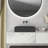 19.68'' Concrete Vessel Rectangular Modern Dark Gray with Patterns Bathroom Sink