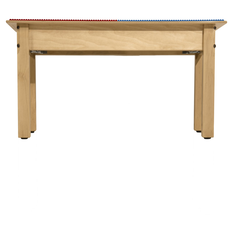 Rectangle Time-2-Play Table with a shelf and a DUPLO Compatible Grid, 14.5" H x 35" L x 15.5" W, Blue/Green