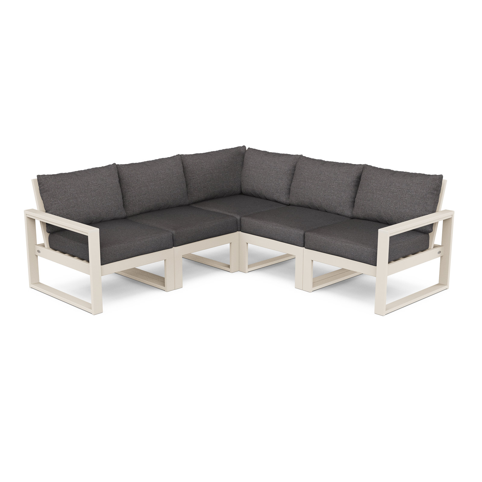 POLYWOOD® Edge 85" Patio Sectional, Ash Charcoal, Sand