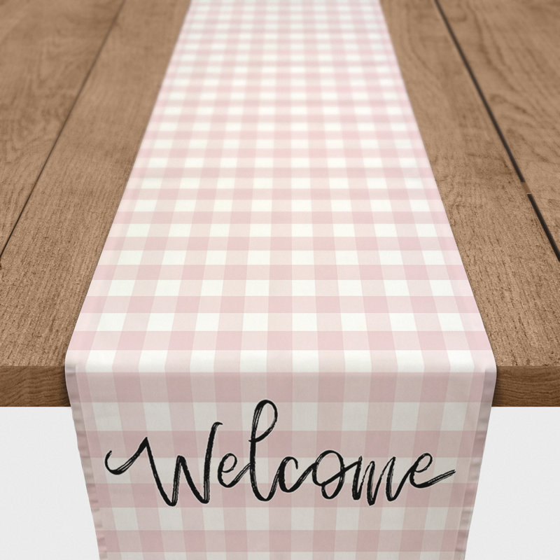 Blayklee Rectangle Gingham Polyester Table Runner, 16" D x 90" L