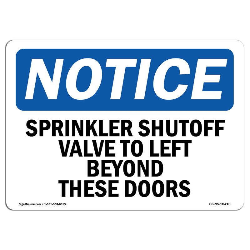 Robinet d'arrêt Sprinkler à gauche au-delà de ces portes