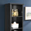 Armoire de salle de bain pour petit espace avec 4 tablettes réglables et panier à linge - Armoire noire avec rangement pour vêtements, hauteur de 63,13 po, facile à nettoyer-1121470991