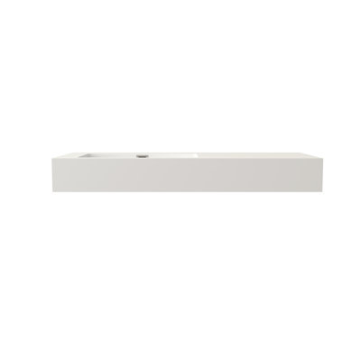 Bathroom Vanity Basin Sink Of Stone Resin Solid Surface, Matte White Color Pattern, 48.3 In Depth, 19.34 Width, 5.99 Height, 46.88 Lb Weight, Versatile Layouts And Decor, To Scratches Discoloration,