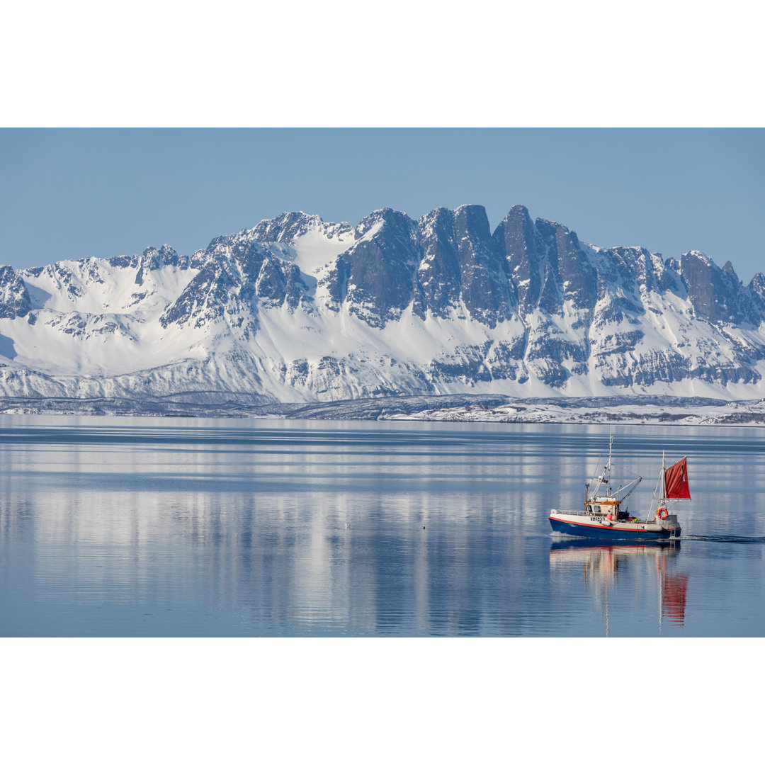 Boot auf einem Fjord - Druck