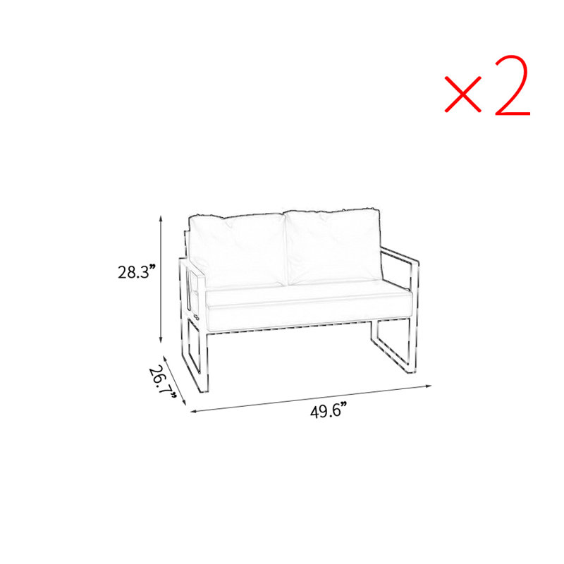 Banc rembourré en similicuir Lorilea, Bleu acier