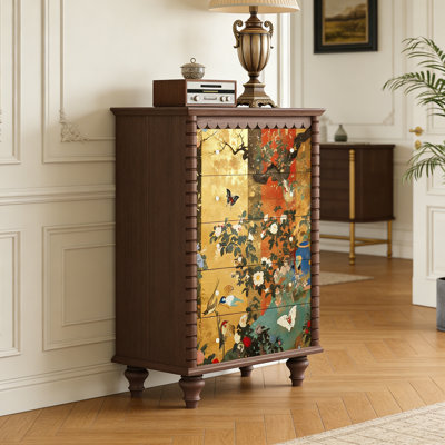 Commode d'entrée Mid-Century en bois massif