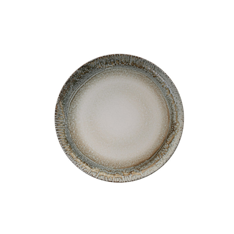 Elegant 18-Piece Dinner Set, 100% Porcelain, White & Brown | Includes 6 Service Plates (9.8 x 9.8 x 1.0 in), 6 Bowls (5.5 x 5.5 x 1.8 in), 6 Plates (7.5 x 7.5 x 1.0 in) | Dishwasher & Microwave Safe | Perfect for Stylish Dining Experiences