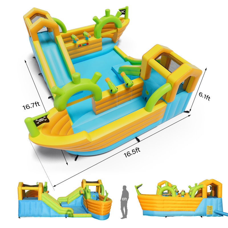 Jeu gonflable avec piscine