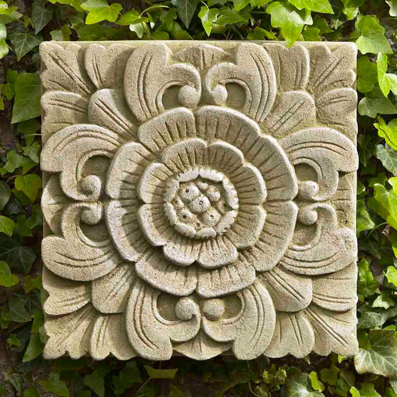 Handmade Farmhouse Plants & Flowers Wall Decor on Stone, Aged Limestone