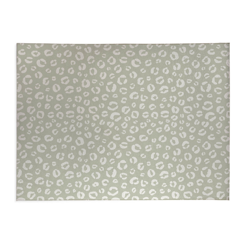 Tapis de cuisine anti-dérapant Leopard Play, Vert clair, Rectangulaire 2 pi x 3 pi