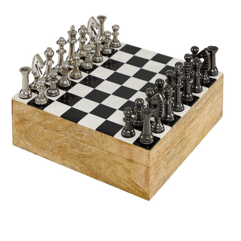 Échiquier en bois de manguier traditionnel Parkison, H 3 po x l 8 po x P 16 po