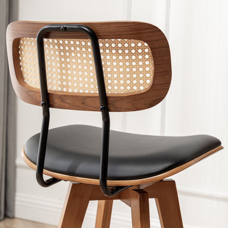 Tabouret de comptoir pivotant 4 pièces Sirine, Noir