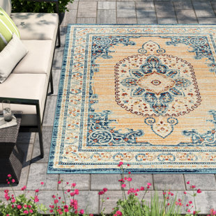 Murat Modern Orange Indoor/Outdoor Patio Rug - Lush Ambience