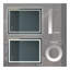 Miroir de salle de bain pour salle de bain avec fond de panier, lumière intense, intensité variable, contrôle de l'interrupteur mural, antibuée, IRC 95 réglable 3000K-4500K-6000K, étanche IP54 vertical et horizontal-280225513
